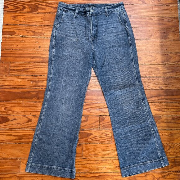 J. Crew Wide Leg Trouser Jean - Women's Size 31 - Medium Blue Wash - Like New - Picture 2 of 6